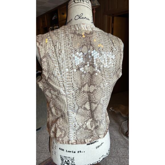 Vintage 80s domallo sequin snakeskin print vest - Picture 6 of 6